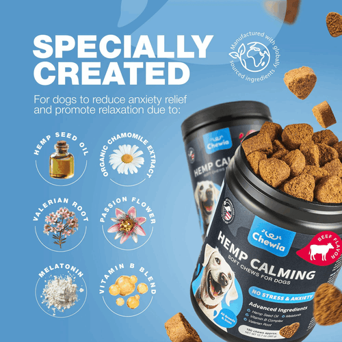 Hemp Calming Chews for Dogs Anxiety Relief Treats with L Theanine Chamomile - Picture 5 of 9