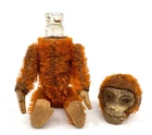 Schuco Monkey Perfume Holder c1930s Felt Orange Mohair Plush 5in 12cm Antique