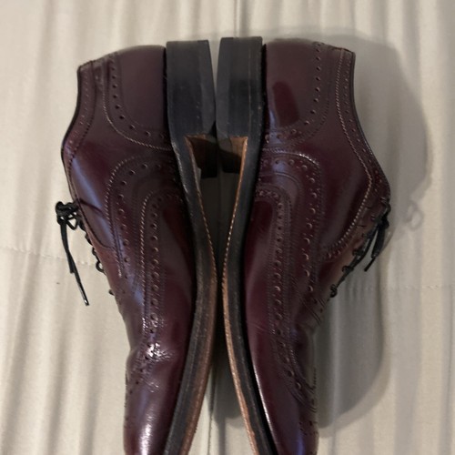 Allen Edmonds Men's 9.5 B Burgundy Calf Leather Long Wing Shoes - Picture 12 of 21