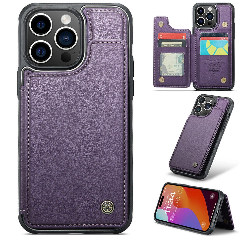 Card Holder Leather Case for Samsung S22 S23 S24 S25 A14 A15 A23 A24 A25 A34 A53 - Image 2 of 4