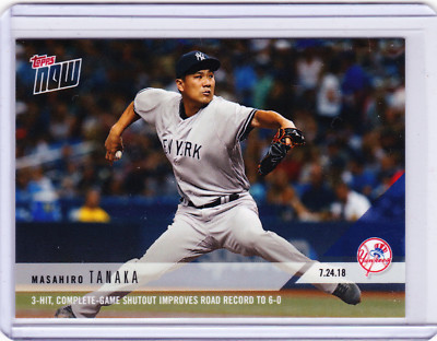 Masahiro Tanaka Yankees Topps NOW Moment 496 on 7/24/18 2018 Short Print Run 413