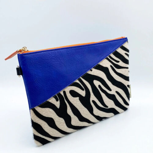 Disaster Designs Animal Print Blue/Zebra Clutch/Crossbody Bag - Picture 3 of 6