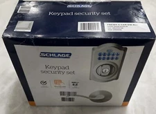 Schlage Camelot Electronic Deadbolt Keypad Lock Satin Nickel FBE365 V CAM 619ACC