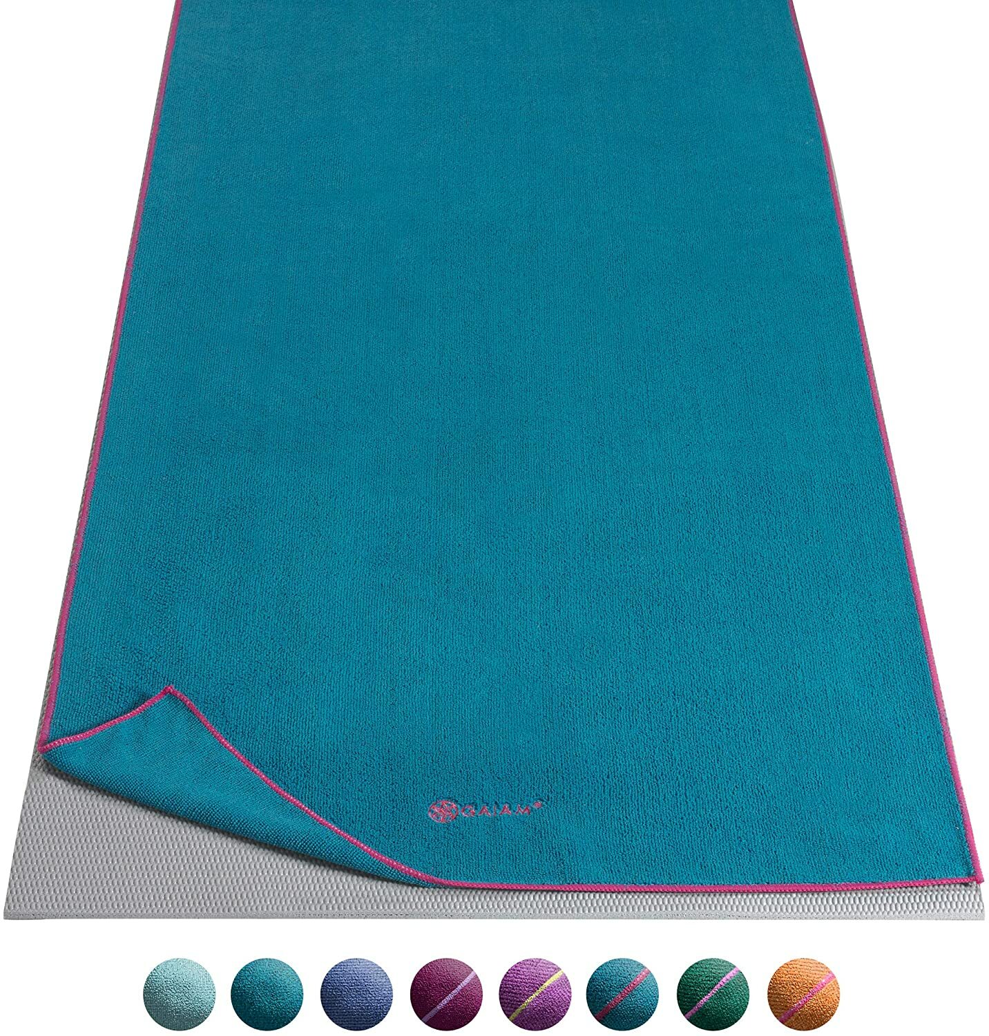 Gaiam Yoga Mat Towel Super Absorbent Full Size 24" x 68" Green