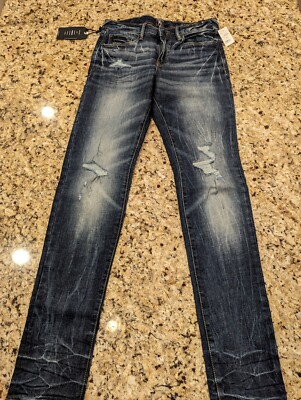 PRPS Men's Windsor Tapered Skinny Fit Stretch Ripped Jeans Indigo size 29 