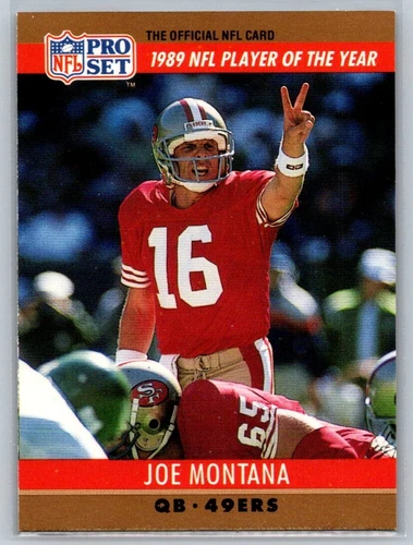 1990 Pro Set #2a Joe Montana ERROR CARD (Stat Error) QTY