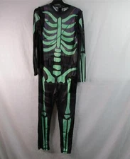 Fortnite Skull Trooper Costume Boys Large Jumpsuit Only Glows In The Dark  New