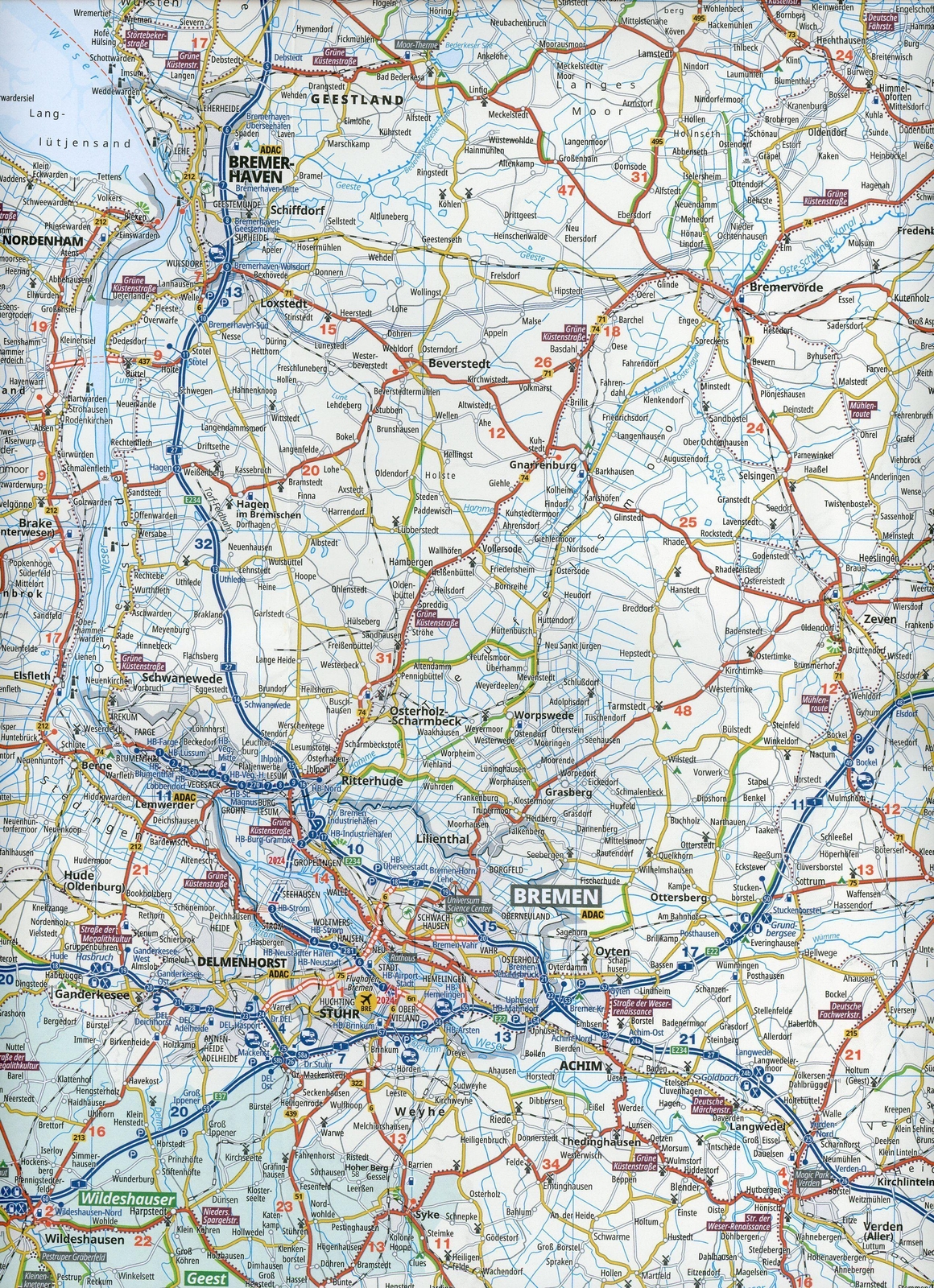 Thumbnail - Adac Bundesländerkarte Deutschland 03 Niedersachsen, Bremen 1:300.000