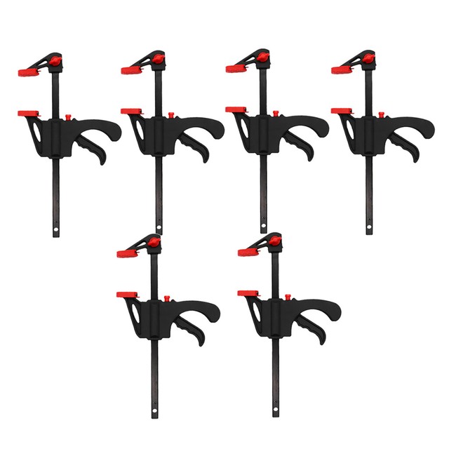 6 x Durable Plastic Heavy Duty Adjustable Wood Bar Clamp Squeeze Clamps