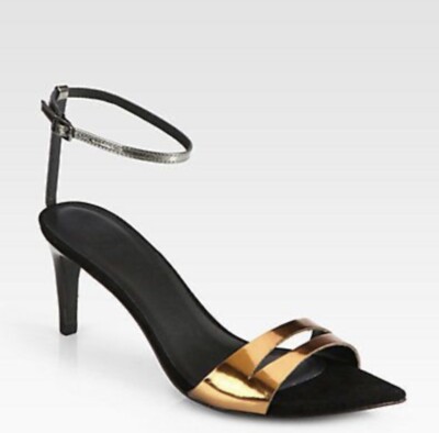 Tibi Louis Metallic Leather Sandals size