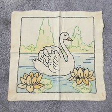 Vogart Vintage 1940 s Hand Embroidered Pillow...
