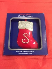 NIB REGENT SQUARE STUDIO DESIGN COLLECTIBLE ORNAMENT- XMAS STOCKING LETTER "S”