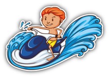 Autoaufkleber Kinder Wasser Biker K3897 Sticker-12cm