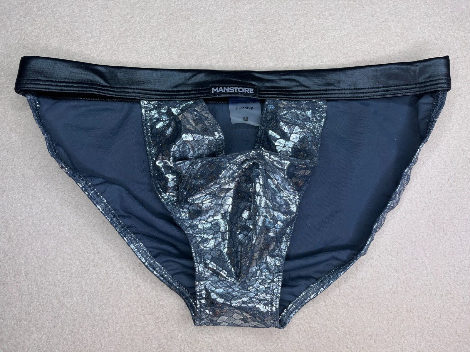Manstore Tanga Slip Prototyp T. M NUEVO plateado metálico