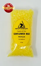 SUNFLOWER WAX ORGANIC VEGAN by H&B Oils Center 100% PURE PASTILLES BEADS 4 OZ