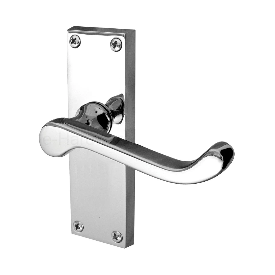 Internal Door Handles Victorian Scroll 1-5 Pair Sets Polished Chrome PR022 - Image 2 of 3