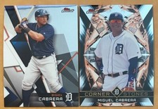 2018 Topps Finest Miguel Cabrera Base + Finest Cornerstones Detroit Tigers