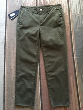 Rag&Bone Women's Jeans Ashlyn Chino Pants Straight-leg in Army Green Size 26 NWT