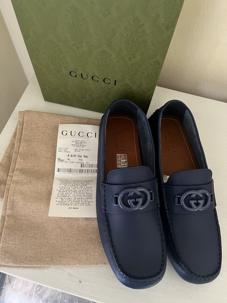 NIB Gucci Interlocking G Driver Size G 8.5 US 9 Moccasin Loafer Blue Indigo Gucci Interlocking G Driver  main image 2