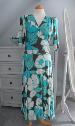 Blue Floral Wrap Maxi Dress Size 