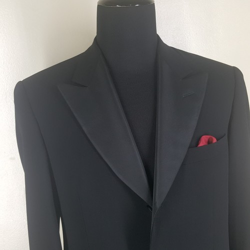 VESTIMENTA Black Peaked Lapel Dinner Jacket No Pants 3 Button -Fit 42 Reg-44 Reg