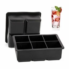 4/6 Big Cube Giant Jumbo Large Silicone Ice Cube Square Tray Mold Moulds Tool