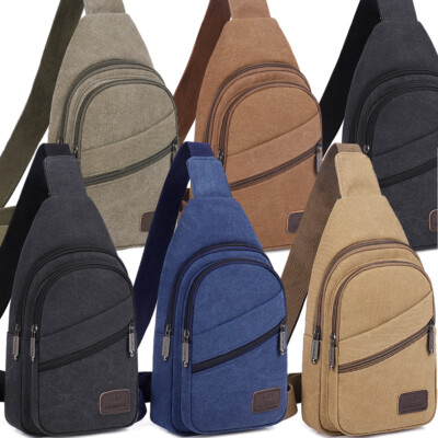 Fashion Men's Canvas Chest Shoulder Bag Crossbody Travel Bags Satchel Sport Gift