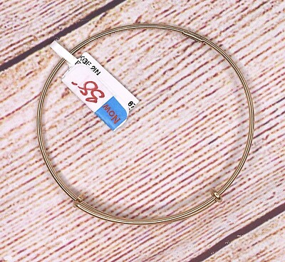NEW NWT Alex and Ani Charm Station Thick Wire Bangle Gold Bracelet