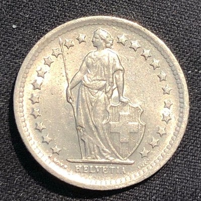 1969-B Switzerland 1/2 Franc Copper-Nickel Coin - XF+ (Extra Fine) condition