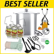 Complete Water Bath Canning Starter Kit: Stainless Steel Pot and Tools Included