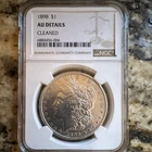 1898 Morgan Silver Dollar $1 NGC AU Details Cleaned Certified Philadelphia Coi