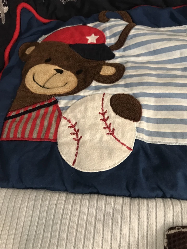 Edredón deportivo Lambs & Ivy Future All Star Animal, soporte para pañales, falda, almohadilla 5 piezas Foto 3 de 4