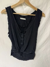 We the Free People Women's Black Grunge Tank Top Size X-Small # 292