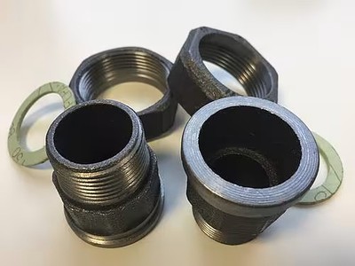 Atusa Pumpen Verschraubungssatz 6 tlg. Temperguss schwarz mit Dichtung