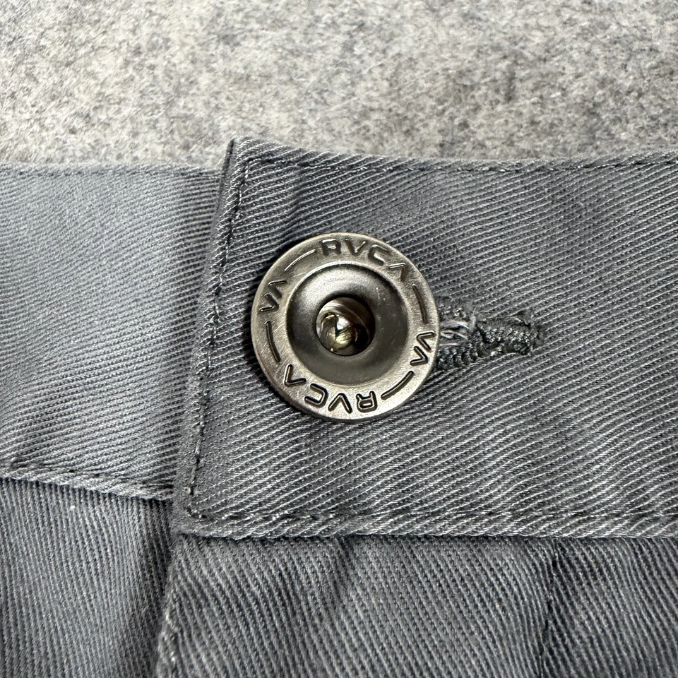 Pantalones Cortos Chinos Clásicos RVCA Americana Para Hombre Talla 36 (Se Ajusta Real W36xL10.75) Gris Foto 3 de 4