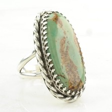 Southwest Turquoise Large Sterling Silver Ring Size 9
