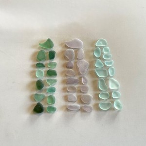 Genuine Beach Sea Glass Bright Teal Sky Blue Lavender Surf-tumbled Mendocino CA