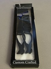 Tundra Suspenders Braces Mens Black Elastic Black Leather, 48  / 122 cm, New