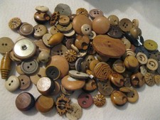 120 Mixed Wood Buttons Crafts,Assorted Shapes Bulk DIY Sewing Wooden Vintage