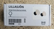 IKEA LILLASJÖN Manopola Gancio Legno Naturale Nero Confezione da 2 LILLASJÖN 504.779.62 NUOVO