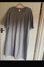 H&M Basics Women Grey Jersey T-Shirt Dress Short Sleeve Knee Length Size M