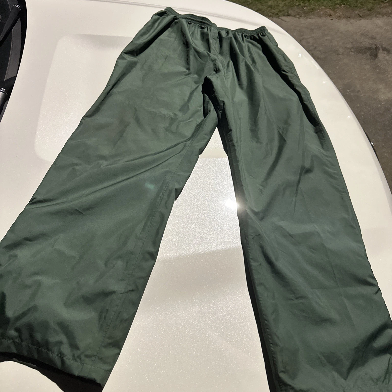Vtg Duckster Green Nylon Rain Suit Pants Men’s 2XL Fishing XXL Hunting EUC