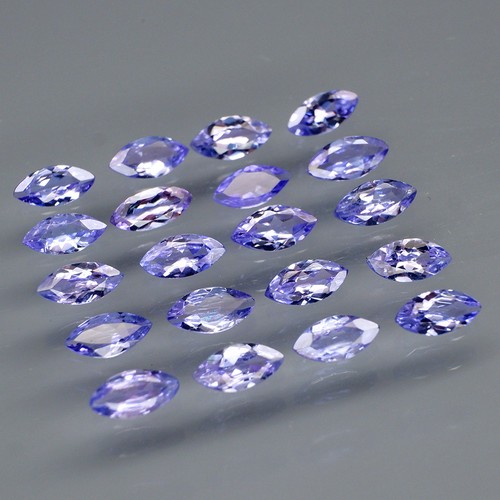 Marquise 6x3 mm.Ravishing Color! Natural Purplish Blue Tanzanite 20Pcs/4.88Ct. - Picture 2 of 6