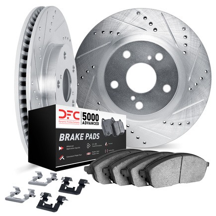 Dynamic Friction Company 7512-67083 Rotors Drilled & Slotted Silver W/ 5000 - Picture 1 of 4