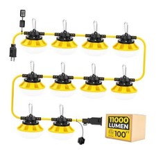 100FT 100W LED String Lights, Temporary Construction Work Lighting 100FT-2Prong
