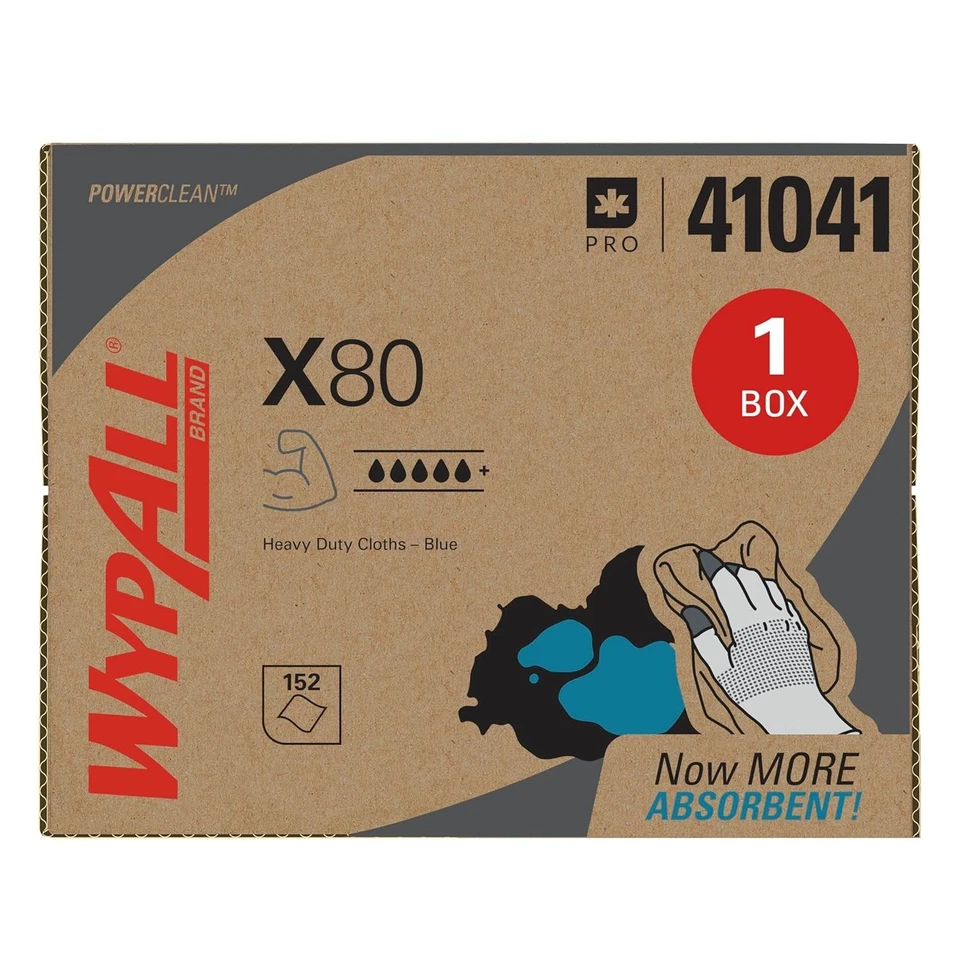 Blue PowerClean X80 Heavy Duty Towels: 160 Sheets for Superior Absorbency - Image 3 of 4