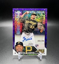 2023 Topps Chrome YERRY DE LOS SANTOS RC ROOKIE AUTO /299 Purple Speckle Ref