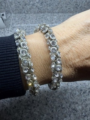 Gorgeous Sparkling Swarovski Crystal Elegant Stackable Stretch Bracelet Handmade