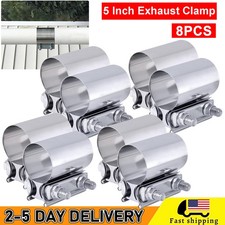 8pcs 5 Inch Stainless Steel 304 Lap Joint Clamp Heavy Duty Exhaust Band Clamp