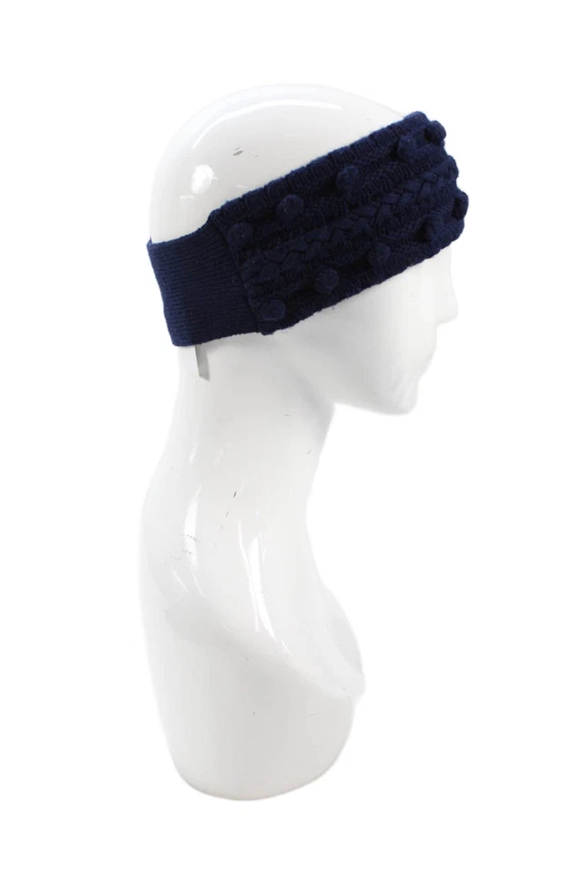 Rag & Bone Womens Wool Knitted Stretch Headband Dark Blue - Image 2 of 4
